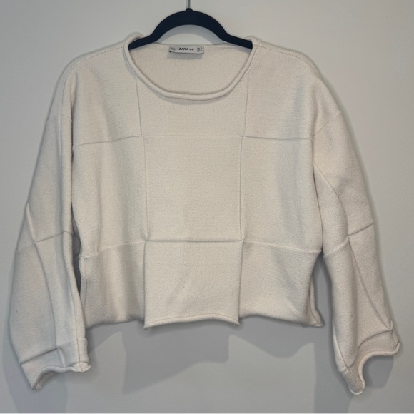 Zara Sweaters - Zara Knit Cropped Sweater Size Small White